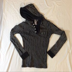 SoCal Long sleeve pinstripe hooded shirt